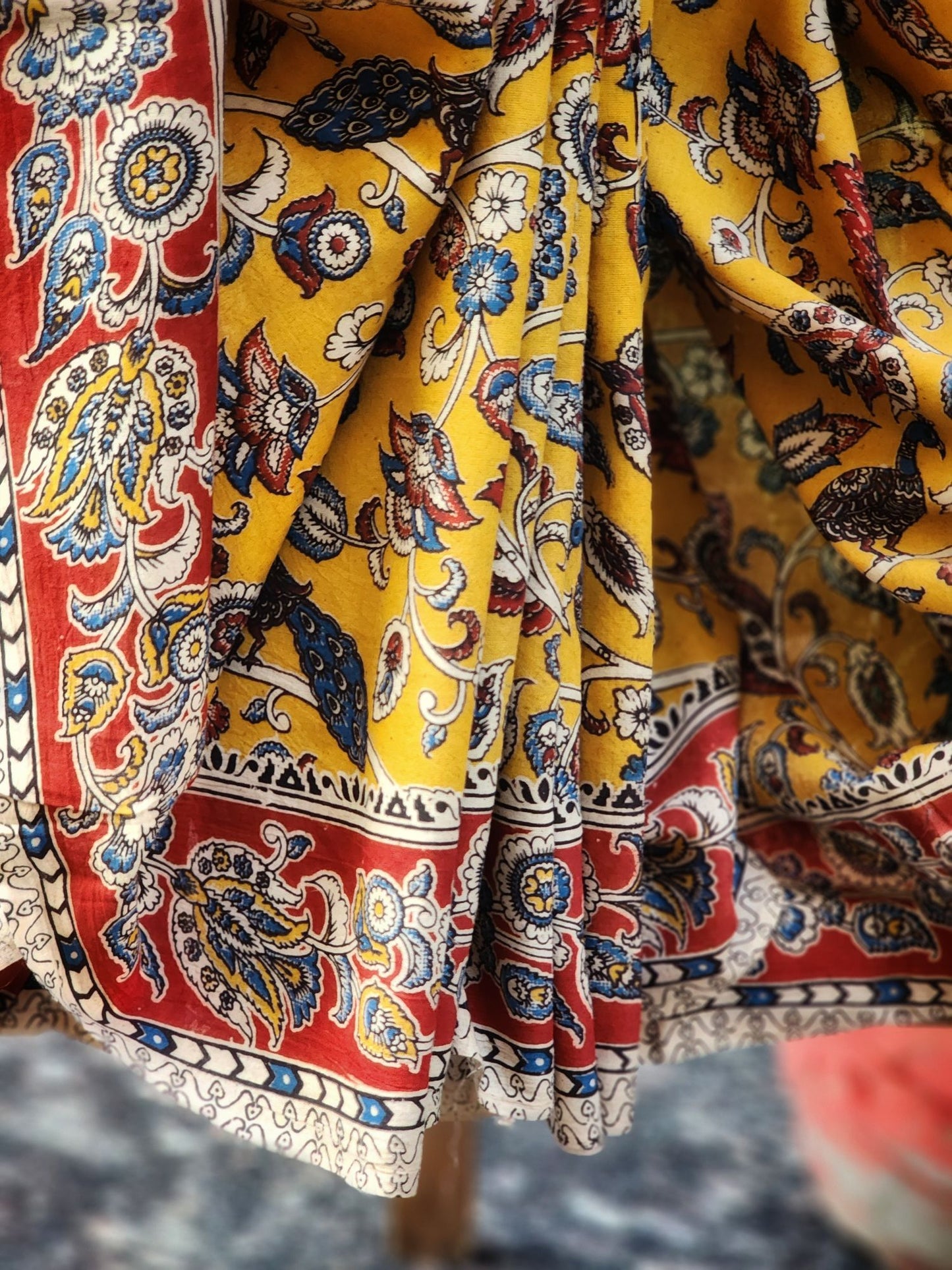 Dull Mustard Kalamkari Cotton Saree