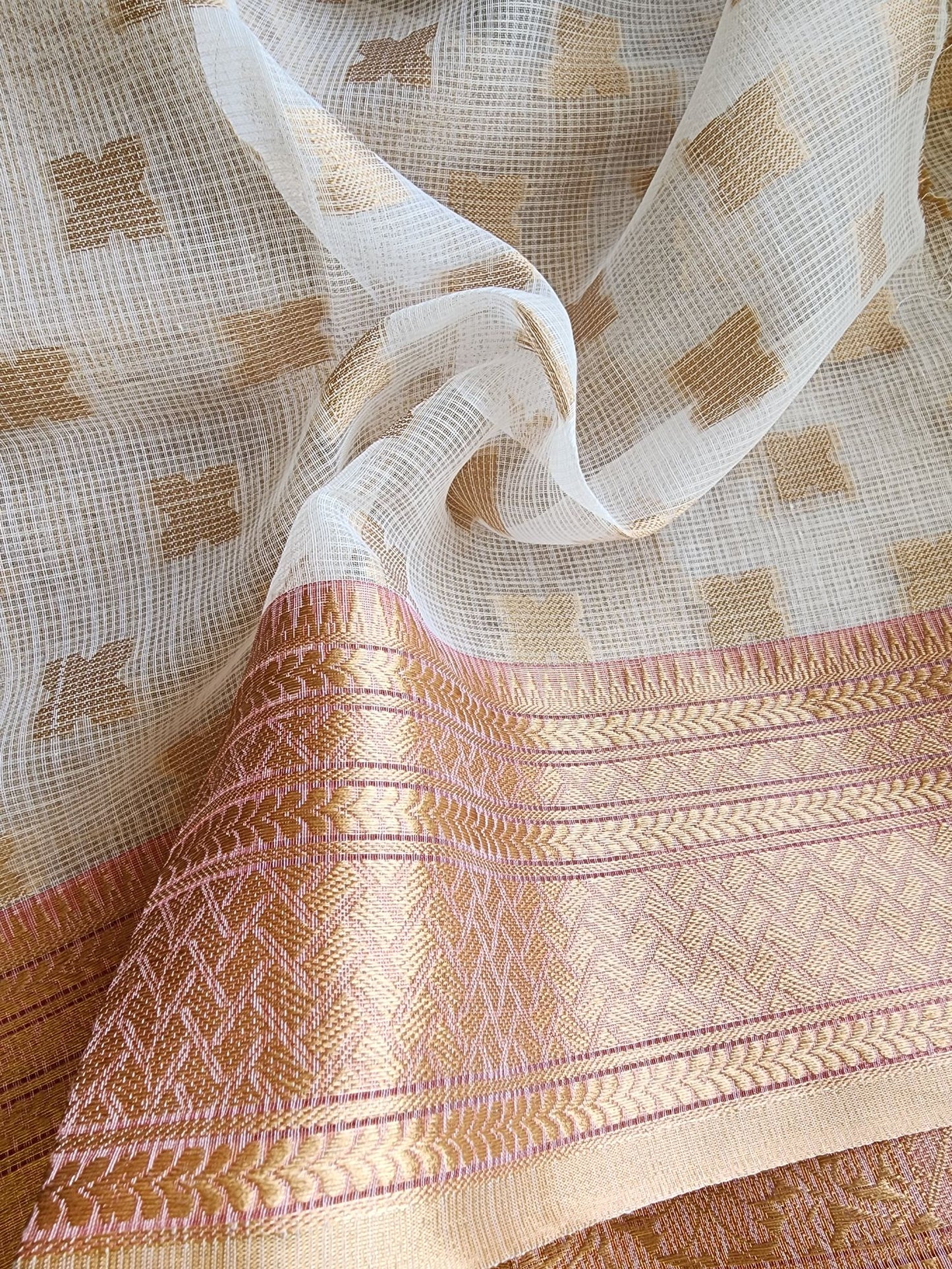 Beige Kota Silk Saree