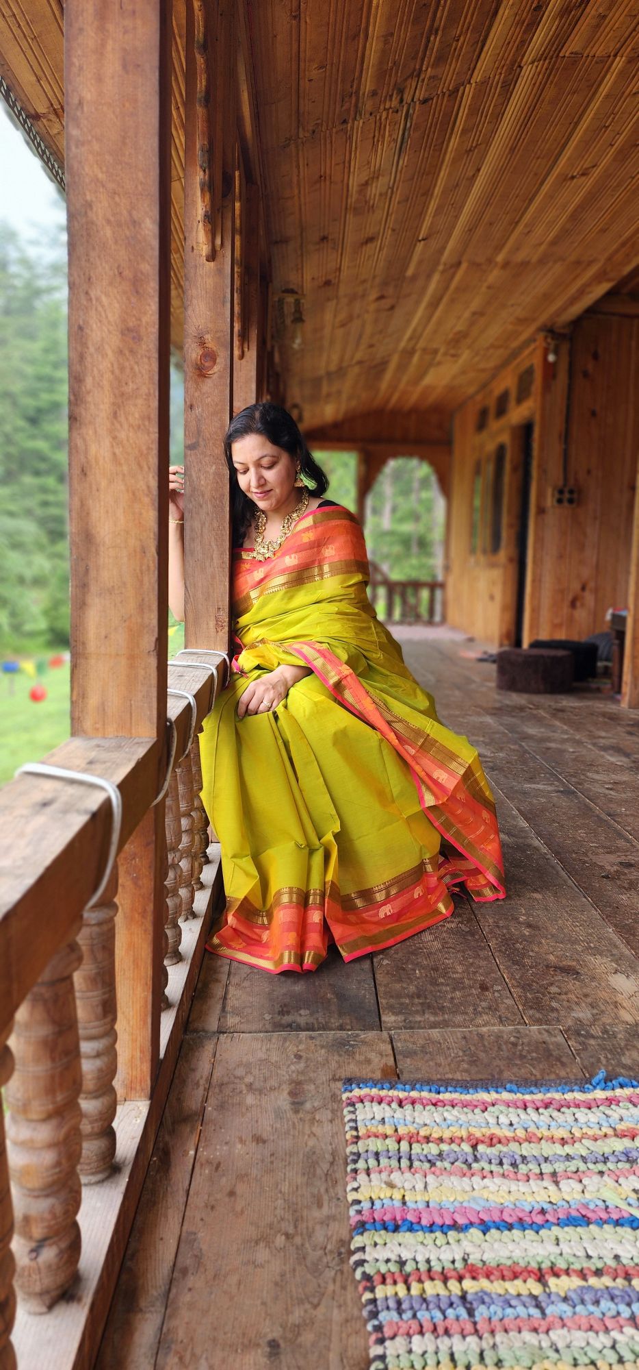 Green Kanchi cotton saree