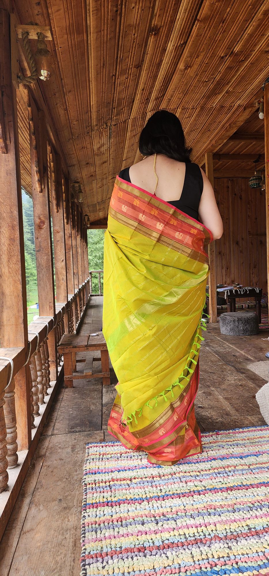 Green Kanchi cotton saree