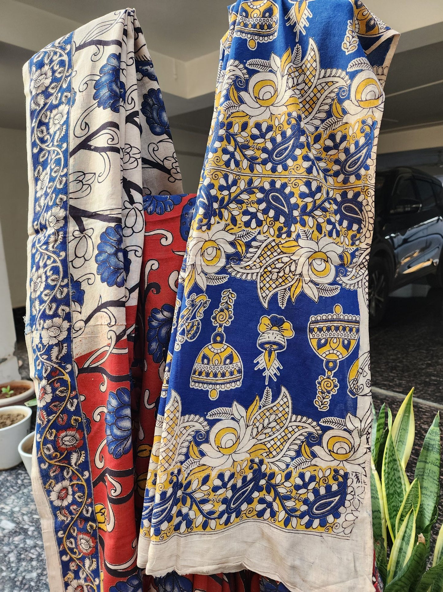 Red Kalamkari Cotton Saree